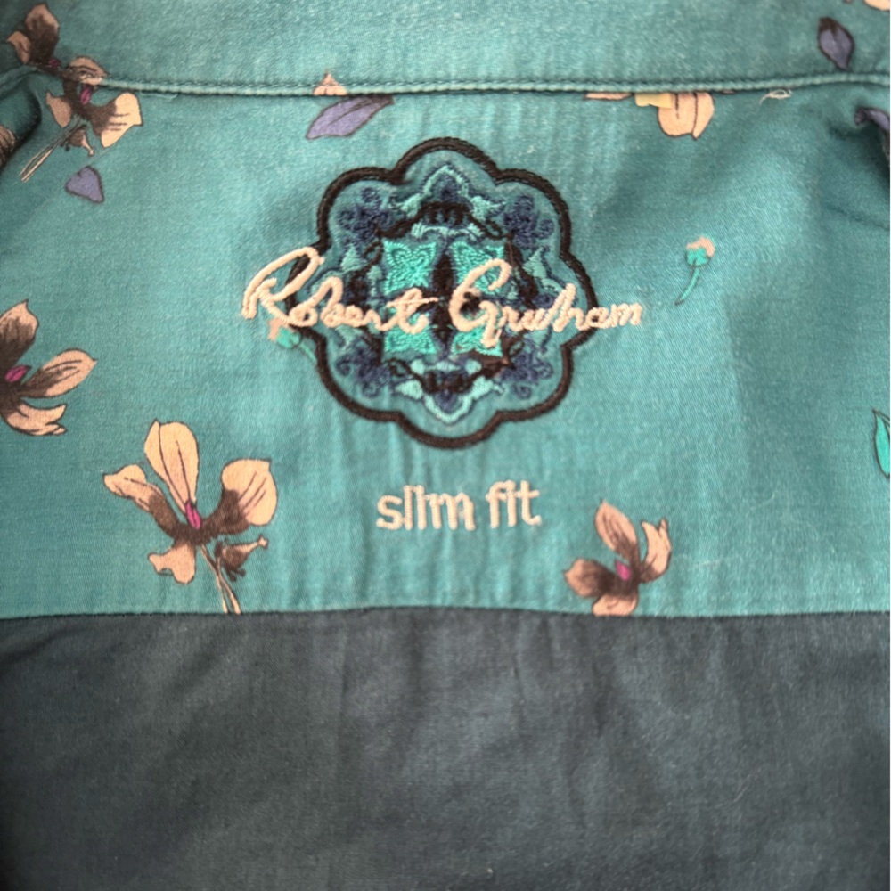 Robert Graham Teal Button-Up Shirt - Picture 3 of 8